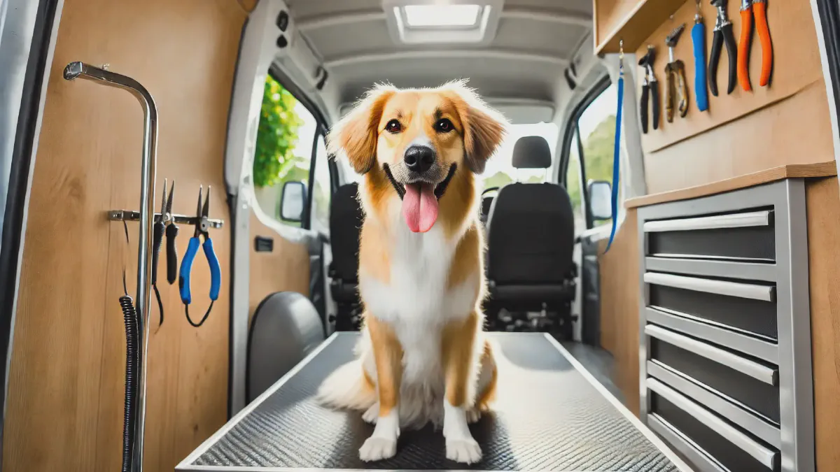 Mobile dog grooming scene in Lubbock Mobile dog grooming scene in Lubbock